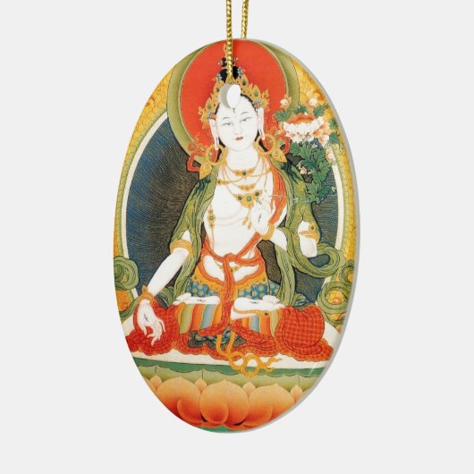 WITTE TARA BUDDHIST DEITY KERAMISCH ORNAMENT (Links)