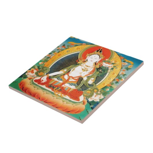 WITTE TARA BUDDHIST DEITY TEGELTJE (Zijkant)