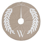 Witte Tarwe Laurels Burlap Fleece Kerstboom Rok (Voorkant)