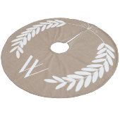 Witte Tarwe Laurels Burlap Fleece Kerstboom Rok (Gekanteld)