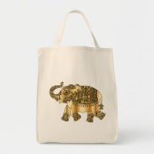 Witte tas met een gouden olifant (Voorkant)
