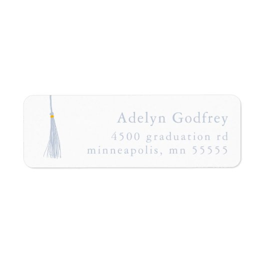 Witte Tassel Afstuderen retouradres Etiket (Voorkant)
