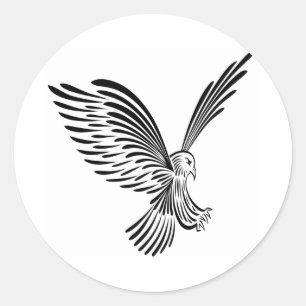 Witte Tattoo Eagle Ronde Sticker