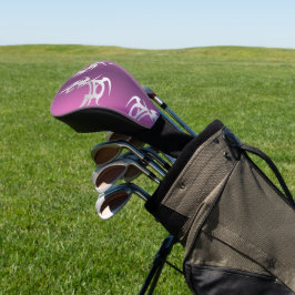 Witte tattoo print op paarse verloop golfheadcover