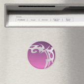 Witte tattoo print op paarse verloop magneet (Insitu (Vaatwasser))