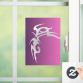 Witte tattoo print op paarse verloop raamsticker (Huis)