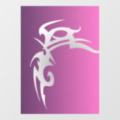 Witte tattoo print op paarse verloop raamsticker (Vel)