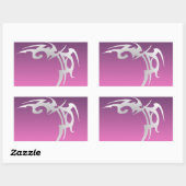 Witte tattoo print op paarse verloop rechthoekige sticker (Vel)
