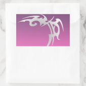 Witte tattoo print op paarse verloop rechthoekige sticker (Tas)