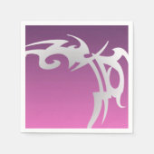 Witte tattoo print op paarse verloop servet (Voorkant)
