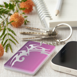 Witte tattoo print op paarse verloop sleutelhanger