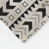 Witte & Taupe Marmeren Tribal Patroon Olifant Fleece Deken (Hoek)