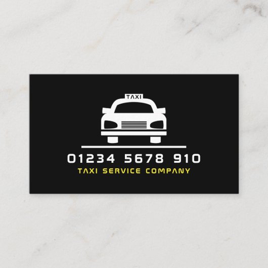 Witte Taxi Cab Logo, prijslijst Visitekaartje (Voorkant)