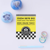 Witte taxi ronde logo met prijslijst flyer (Enkel)