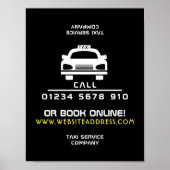 Witte Taxicabine Logo Adverteren Poster (Voorkant)
