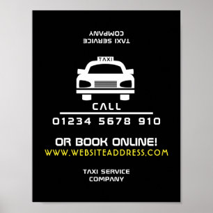 Witte Taxicabine Logo Adverteren Poster