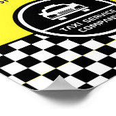 Witte Taxicabine omcirkelde Logo Adverteren Poster (Hoek)