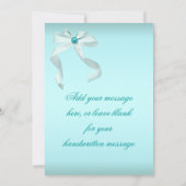 Witte Teal Blauwe Dankkaart Bedankkaart (Achterkant)