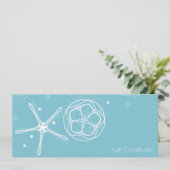 Witte Teal Elegante Parel Zeester Cadeaubon Kaart (Staand voorkant)