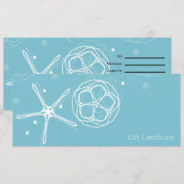 Witte Teal Elegante Parel Zeester Cadeaubon Kaart