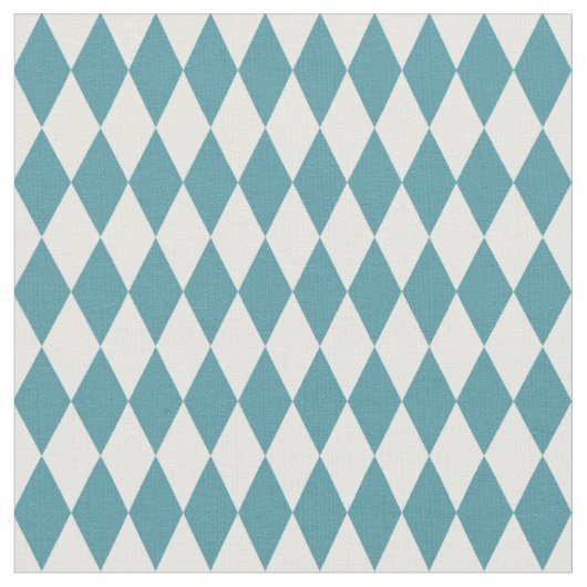 Witte & Teal Harlekijn Diamanten Stof (Close Up)