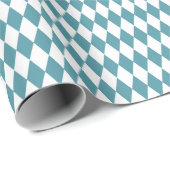 Witte & Teal Harlequin Diamonds Cadeaupapier (Rol Hoek)