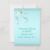 Witte Teal Sweet 16 Feestje RSVP Kaartje (Achterkant)