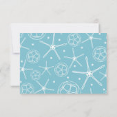 Witte & Teal Zeester Elegant Huwelijk RSVP Antwoor (Achterkant)