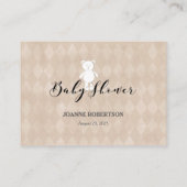 Witte Teddy Bear Luier Raffle Baby shower spel Informatiekaartje (Achterkant)