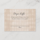 Witte Teddy Bear Luier Raffle Baby shower spel Informatiekaartje (Voorkant)