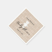 Witte teddybeer Baby shower modern | Tan Argyle Servet (Hoek)