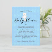 Witte teddybeer diamantblauw Baby shower Kaart (Staand voorkant)