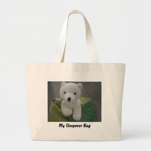 Witte teddybeer grote tote bag (Voorkant)