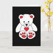 Witte teddybeer hart Valentijnsdag Ik hou van jou Kaart (Gele Bloem)