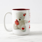 Witte teddybeer met een hart tweekleurige koffiemok (Links)