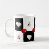 Witte teddybeer rode harten mok (Links)