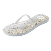 Witte Teenslippers met glitter en Gold Diamond (Schuin)