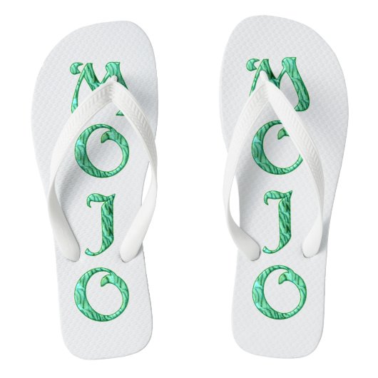 Witte teenslippers voor de Mojo-brede (Voetbed)