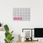 Witte tegels 80s 70s retro gebruikte look poster (Thuiskantoor)