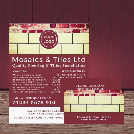 Witte Tegels, Floor, Tegel Installer Adverteren Flyer