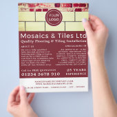 Witte Tegels, Floor, Tegel Installer Adverteren Flyer (Hand)