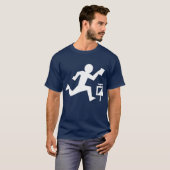 Witte tekenende oriëntatieloopjongen t-shirt (Voorkant volledig)