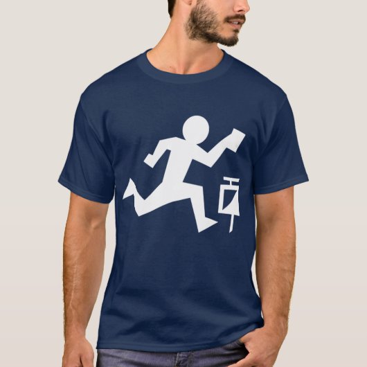 Witte tekenende oriëntatieloopjongen t-shirt (Voorkant)