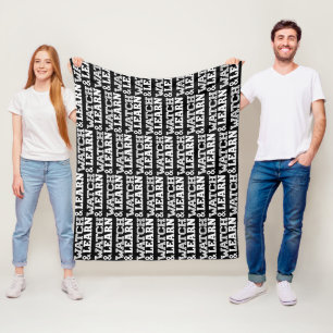 Witte tekst bekijken en leren fleece deken