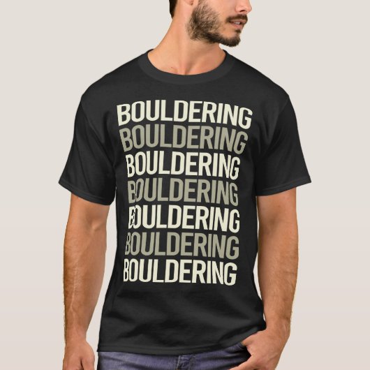 Witte tekst Bouldering Rock klimmen T-shirt (Voorkant)