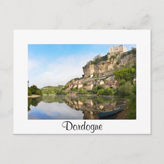 Witte tekst briefkaart van Dordogne en Beynac-et-C (Voorkant)