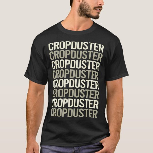 Witte tekst Crop Duster T-shirt (Voorkant)