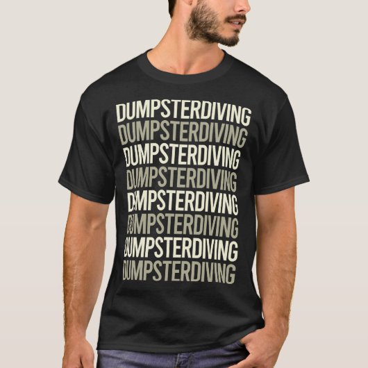 Witte Tekst Dumpster Duiken T-shirt (Voorkant)