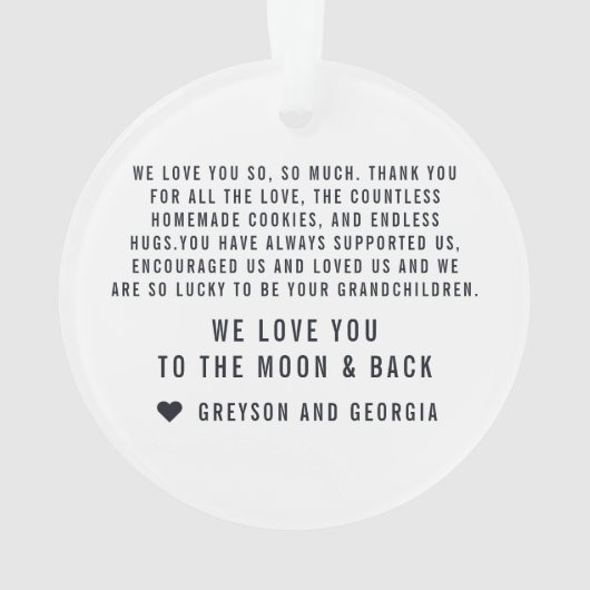 Witte tekst | Grootkinderen maken de Grote Foto va Ornament (achterkant)