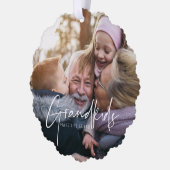 Witte tekst | Grootkinderen maken de Grote Foto va Ornament Kaart (Links)